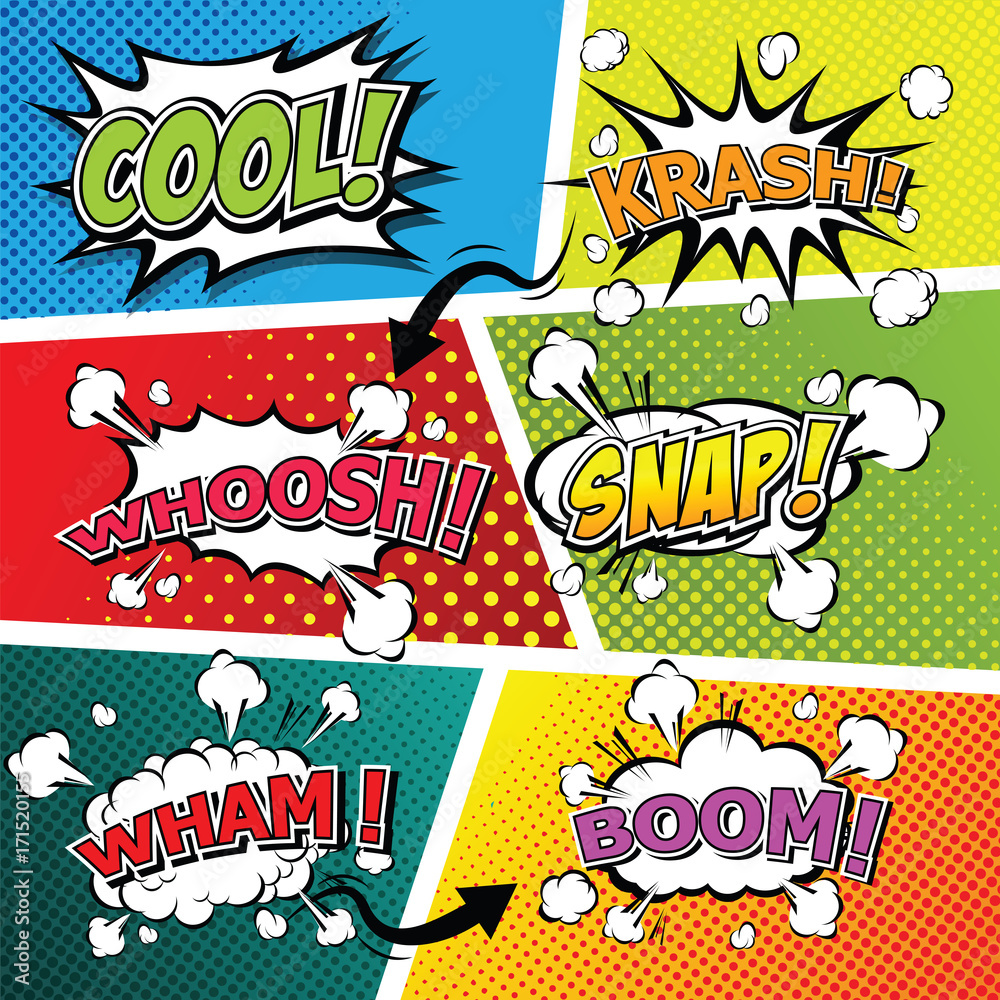 Comic sound effect speech bubble pop art. Stock Vector | Adobe Stock