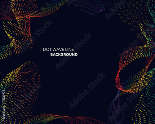 Elegant abstract vector spectrum rainbow gradient wave dot line futuristic style background