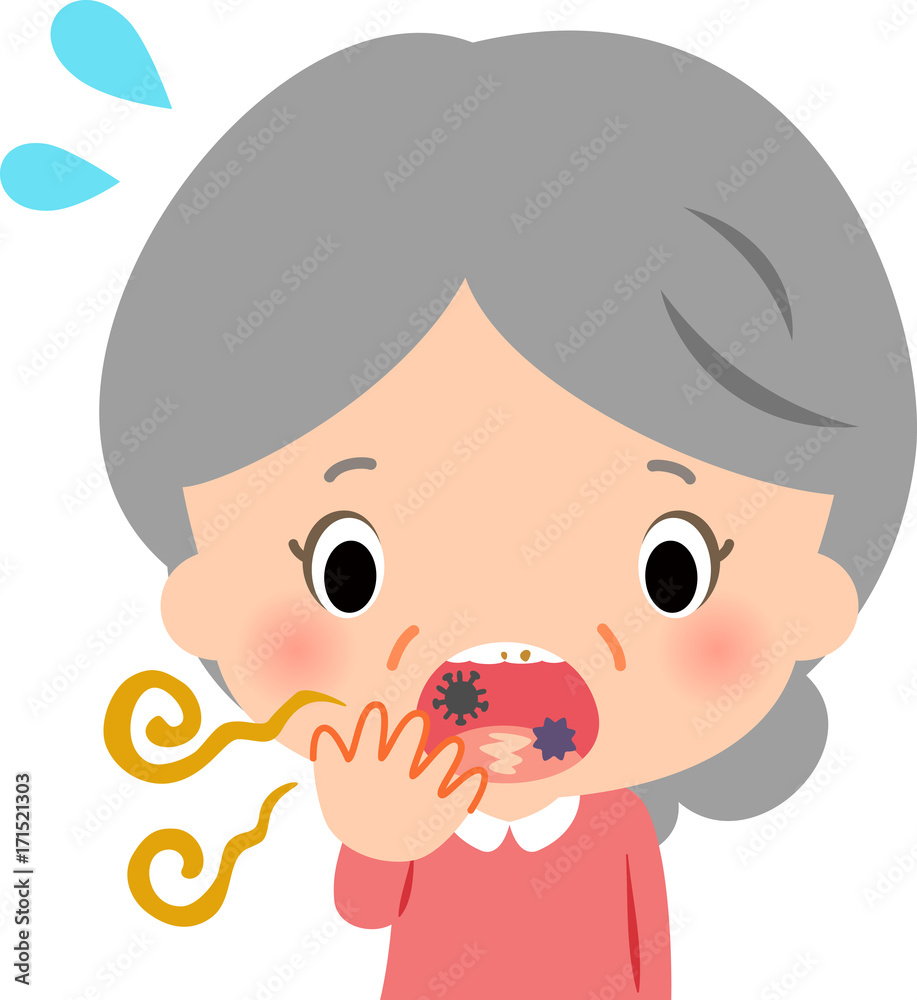 口臭、口腔トラブルに悩むシニア女性