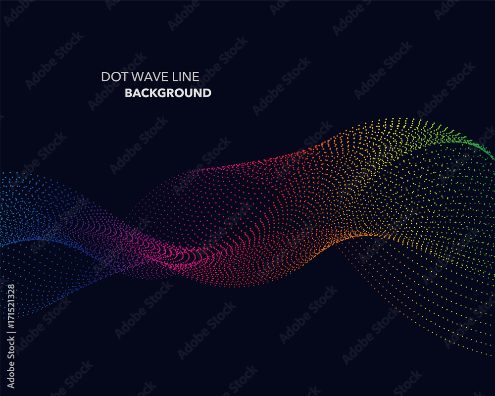 Fototapeta premium Elegant abstract vector spectrum rainbow gradient wave dot line futuristic style background