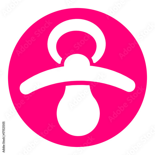 pink pacifier circle icon