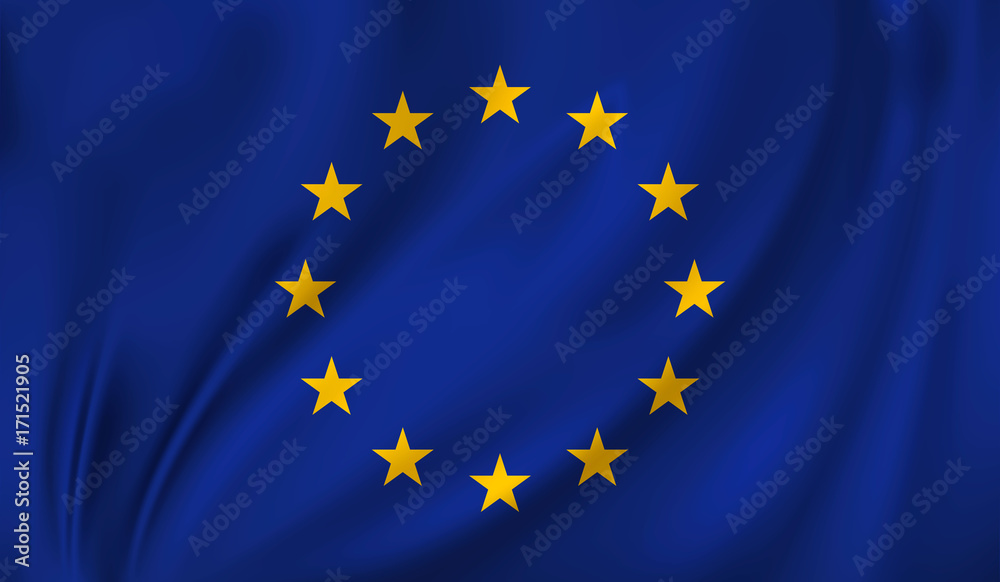 3D Waving Flag of European Union. Vector illustration 3D Waving Flag of European Union. Vector illustration