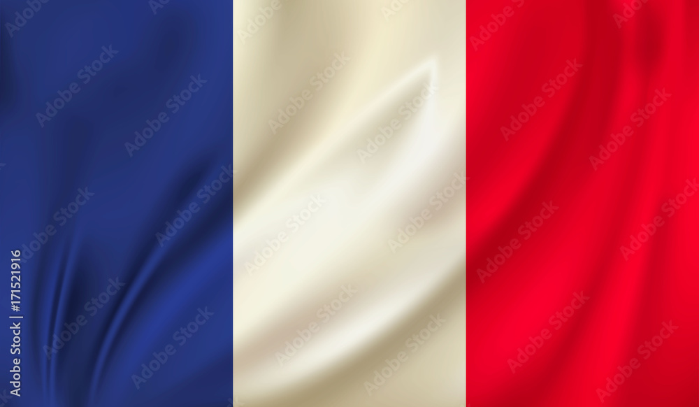 3D Waving Flag of france. Vector illustration