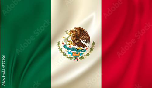 3D Waving Flag of mexico. Vector illustration