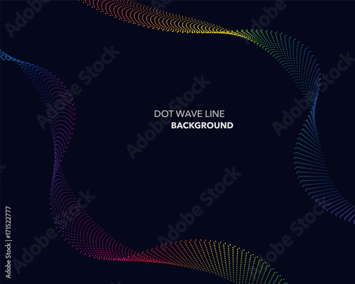 Elegant abstract vector spectrum rainbow gradient wave dot line futuristic style background