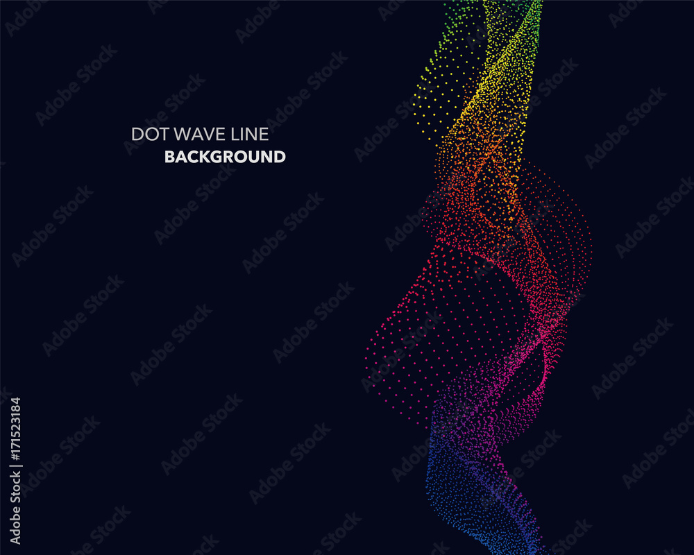Elegant abstract vector spectrum rainbow gradient wave dot line futuristic style background Elegant abstract vector spectrum rainbow gradient wave dot line futuristic style background
