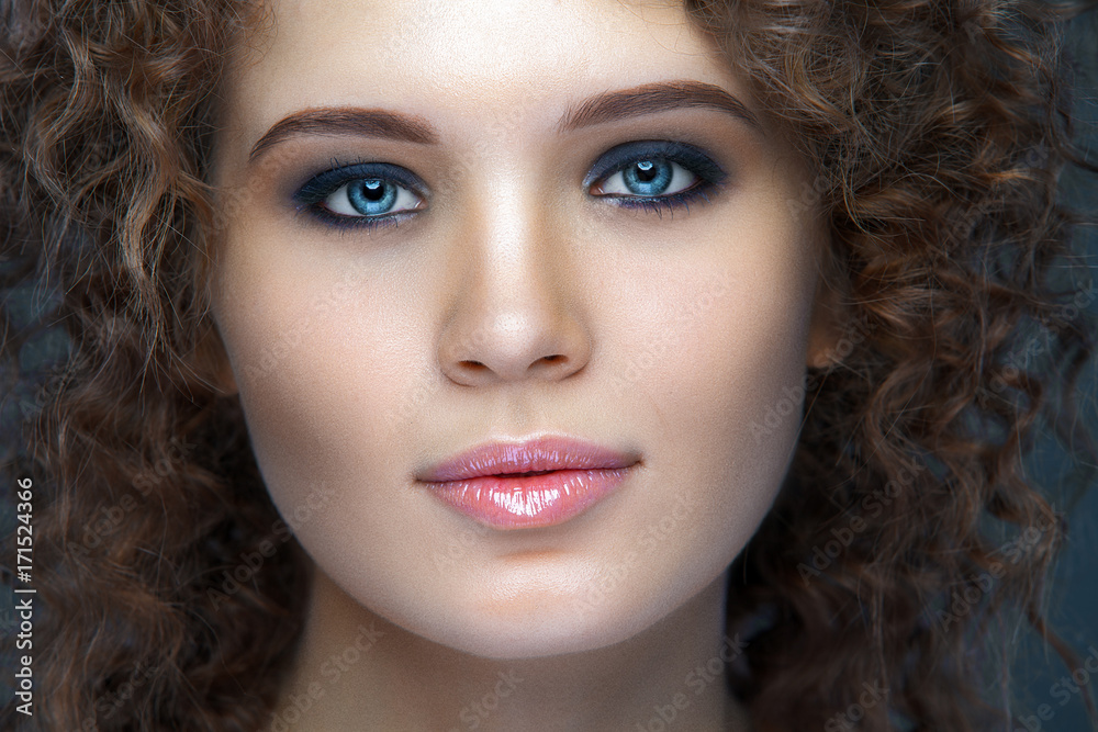 Close up portrait of beautiful woman face Close up portrait of beautiful woman face