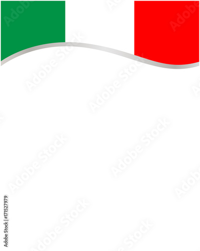 Italian flag frame wave with blank space for text.