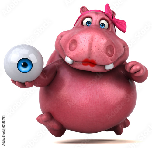 Pink Hippo - 3D Illustration