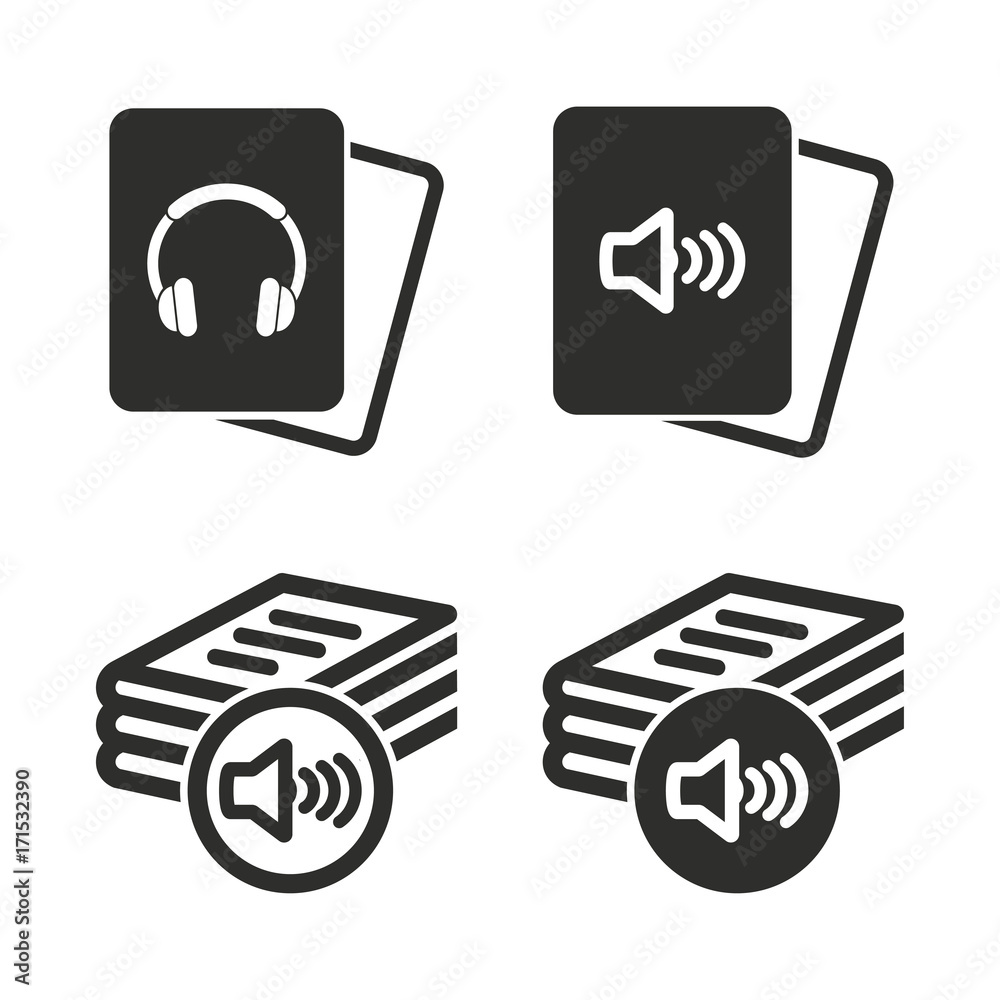Audio book icon set.