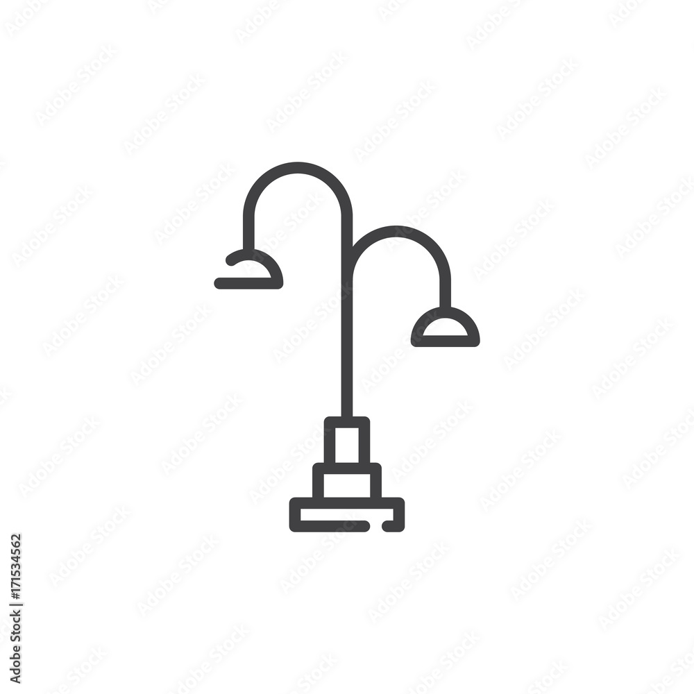 Street light line icon, outline vector sign, linear style pictogram isolated on white. Symbol, logo illustration. Editable stroke