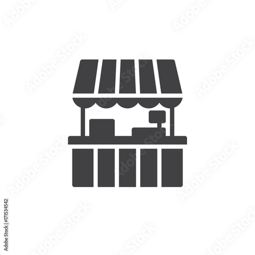 Food stall icon vector, filled flat sign, solid pictogram isolated on white. Symbol, logo illustration.
