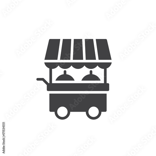Food stall icon vector, filled flat sign, solid pictogram isolated on white. Symbol, logo illustration.