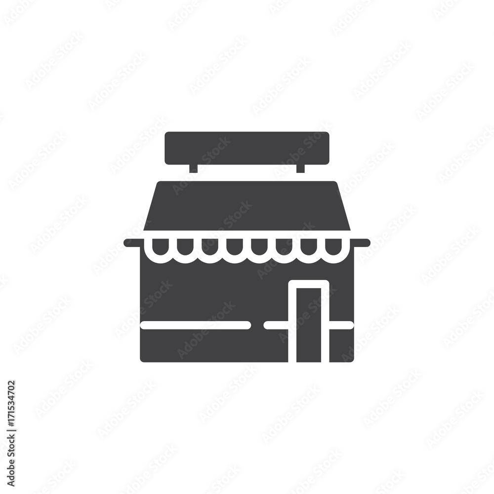 Grocery store icon vector, filled flat sign, solid pictogram isolated on white. Symbol, logo illustration. Grocery store icon vector, filled flat sign, solid pictogram isolated on white. Symbol, logo illustration.