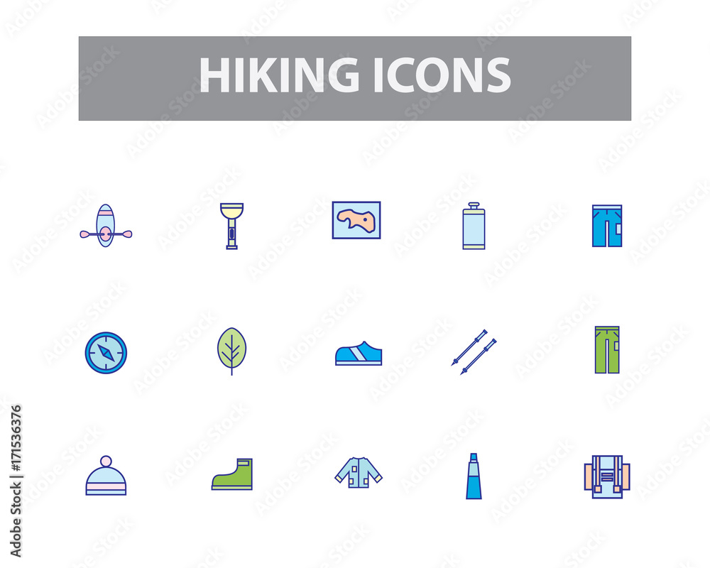 Hiking Vector Icons Hiking Vector Icons