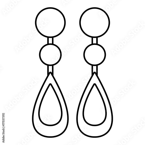 Pearl earrings icon , outline style