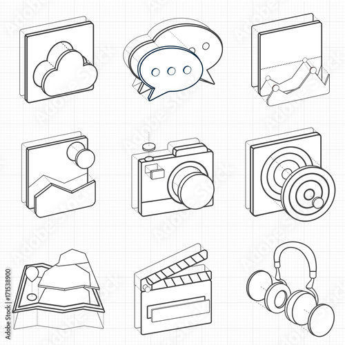 Illustration set of recreation icons