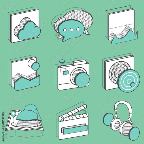 Illustration set of recreation icons