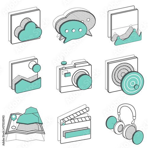 Illustration set of recreation icons