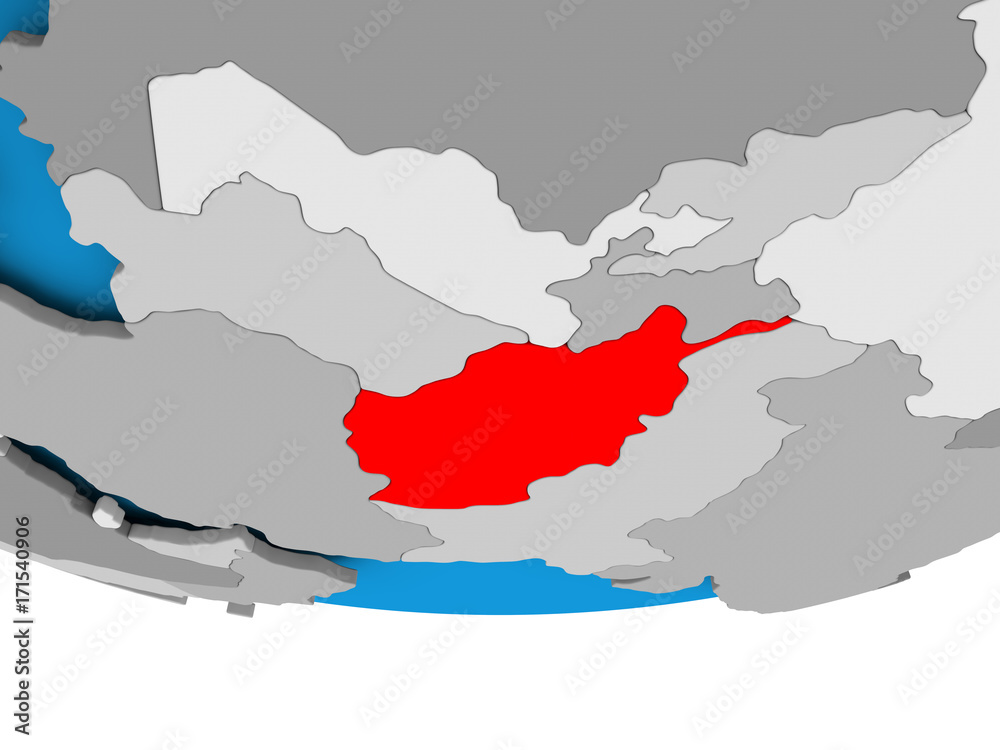 Fototapeta premium Afghanistan on globe