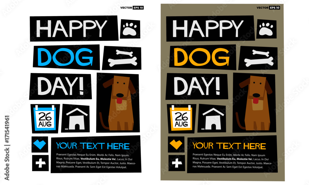 Happy National Dog Day 26 August (Flat Style Vector Illustration Pet Quote Poster Design) Happy National Dog Day 26 August (Flat Style Vector Illustration Pet Quote Poster Design)