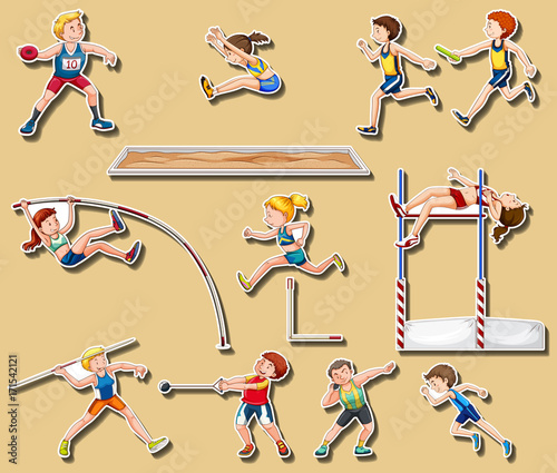 Sticker design for track and field sports