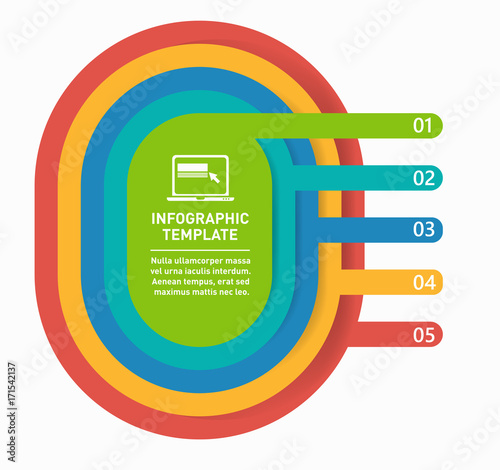 Vector banner with 5 options, levels, layers, stages. Can be used for graph, chart, report, data representation web design