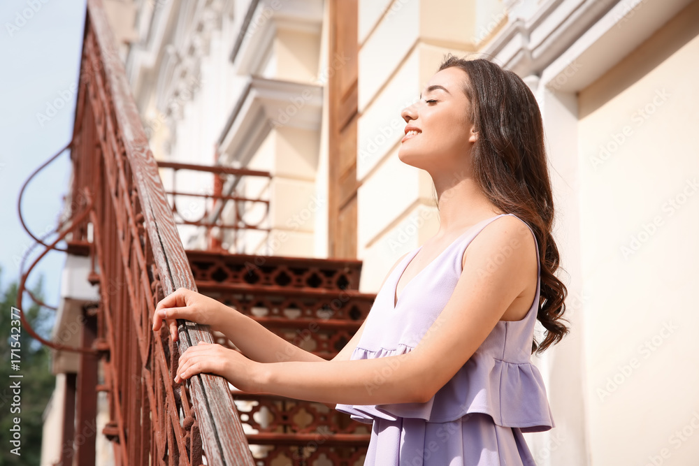 Beautiful young woman outdoors on sunny day Beautiful young woman outdoors on sunny day