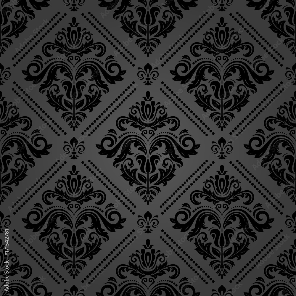 Classic seamless vector dark pattern. Traditional orient ornament. Classic vintage background Classic seamless vector dark pattern. Traditional orient ornament. Classic vintage background