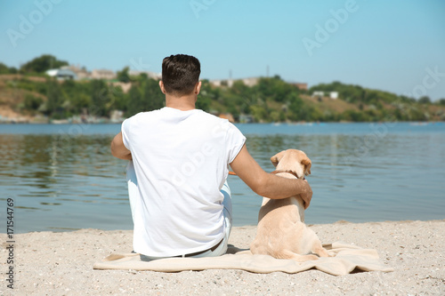 Young man resting with yell...