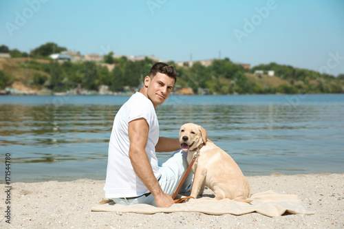 Young man resting with yell...