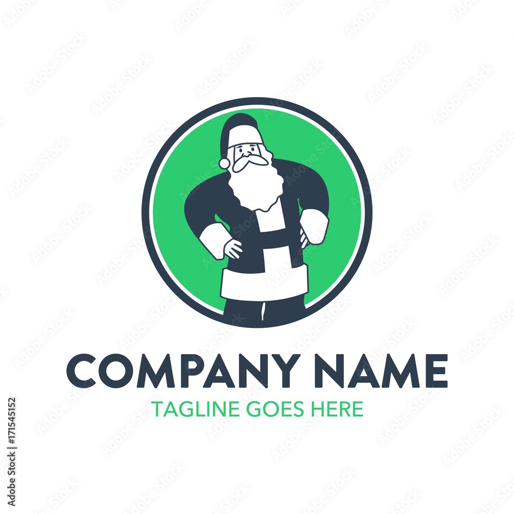 Unique Santaclaus friendly character mascot logo template Unique Santaclaus friendly character mascot logo template