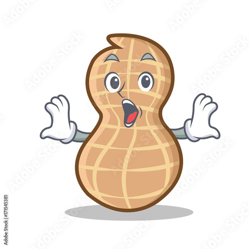 Surprised peanut character cartoon style