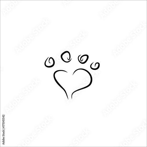 pet paw icon vector