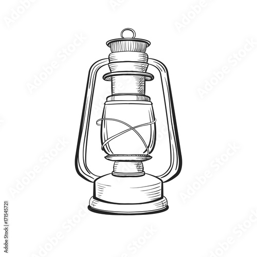 Vintage handdrawn vector lamp