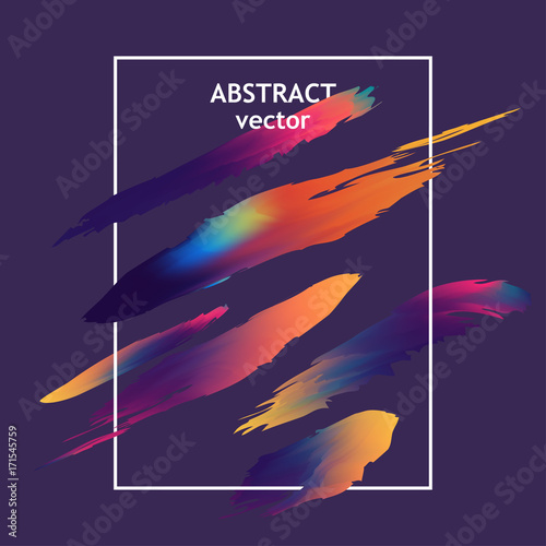 Abstract trendy vector banner with gradient mesh brush smears.