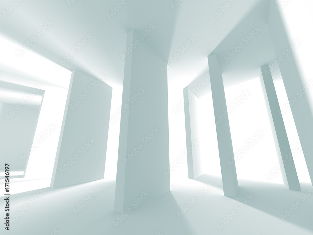 Fototapeta premium White Architecture Construction Modern Interior Background