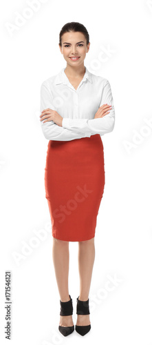 Young female receptionist, ...