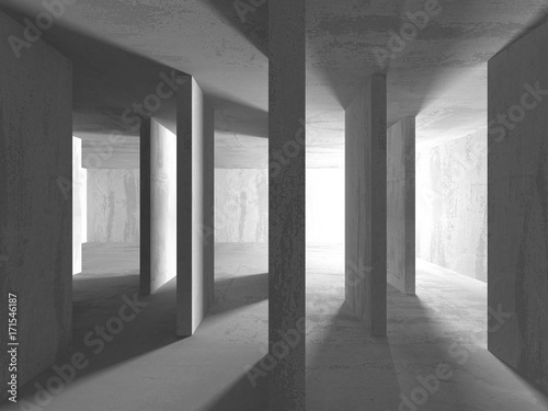 Fototapeta Naklejka Na Ścianę i Meble -  Dark empty room. Concrete rusty walls. Architecture background