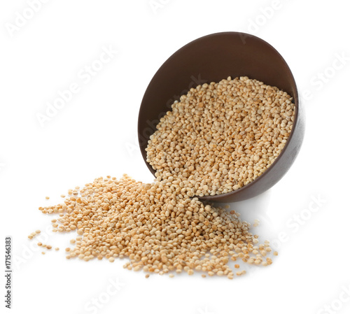 Raw quinoa grains isolated on white