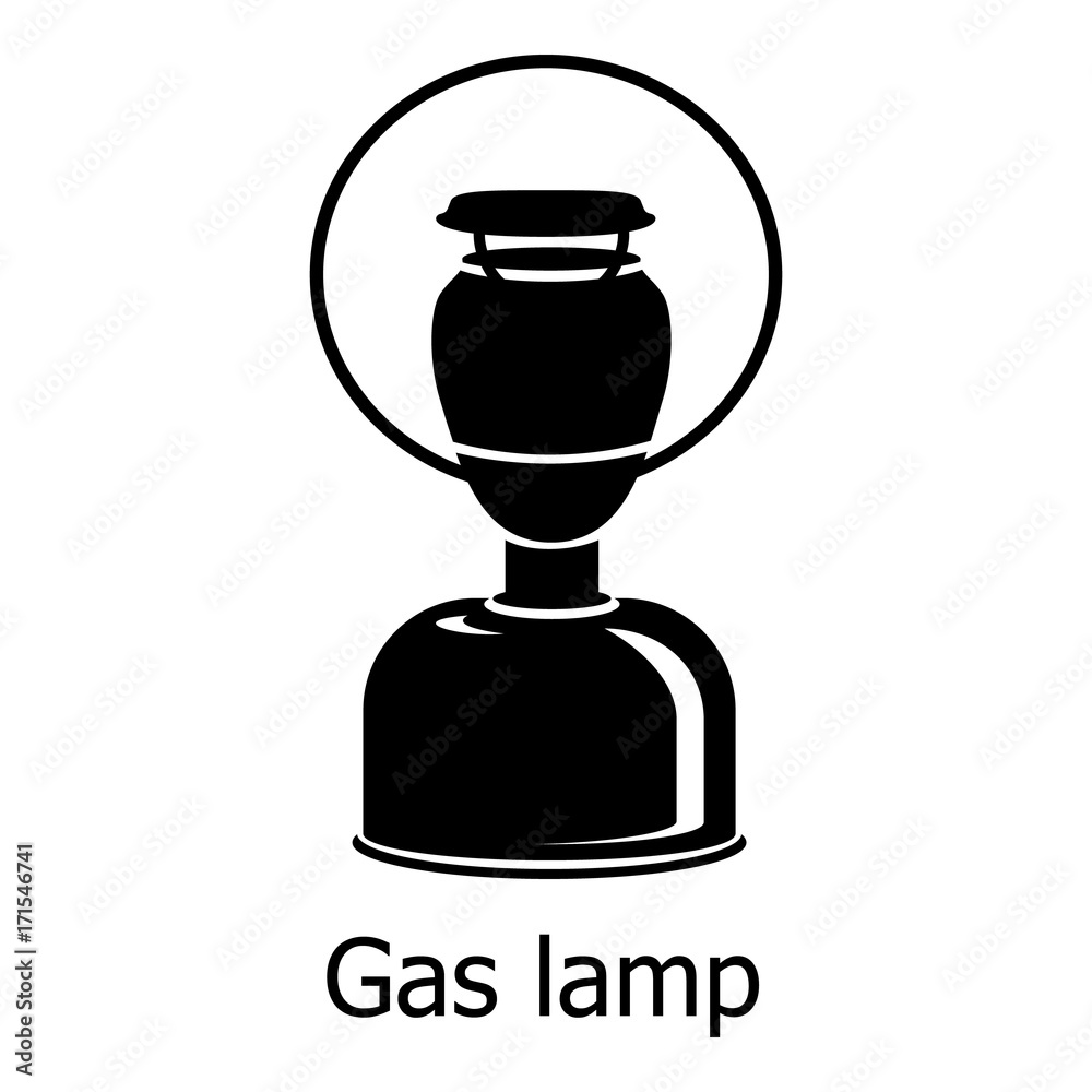Gas lamp icon, simple black style Gas lamp icon, simple black style