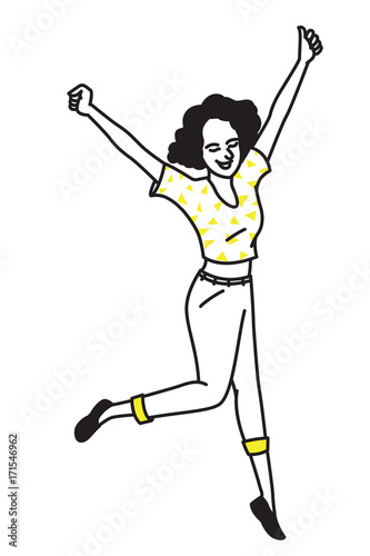 Fitness girl jumping in the air