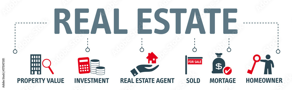 Banner real estate concept - vector illustration with icons Banner real estate concept - vector illustration with icons