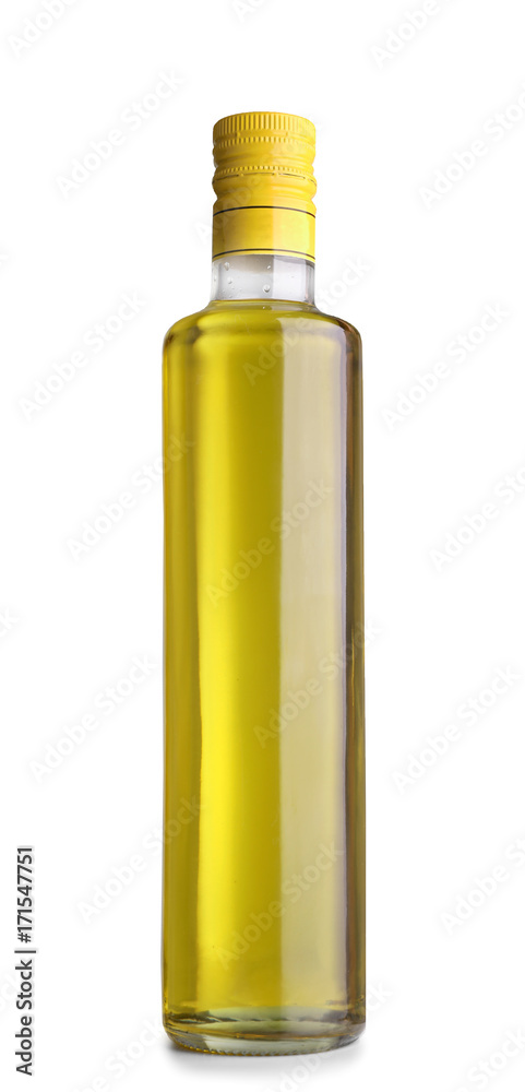 Bottle with olive oil on white background Bottle with olive oil on white background