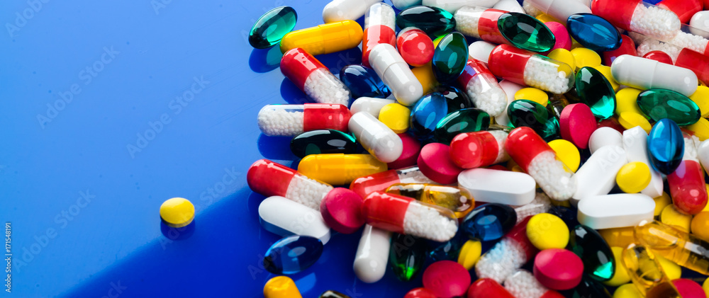 A lot of colorful medication and pills A lot of colorful medication and pills