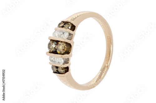 diamond rind and brown gemstones engagement band 