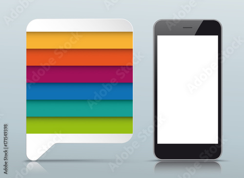 Free Download Colored Speech Bubble Gray Mirror 6 Options Smartphone - GFXLoad