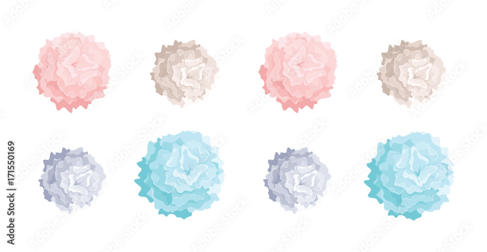 Ταπετσαρία Collection of pastel colored pom poms of different size