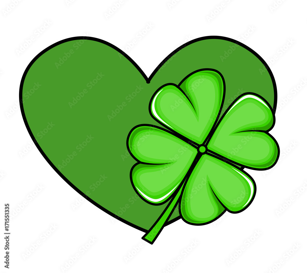 Green Retro Clover Leaf Element clip-art Green Retro Clover Leaf Element clip-art