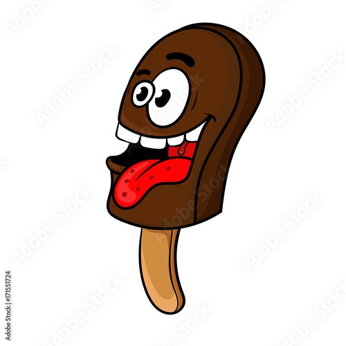 cute funny cartoon ice cream. character design, vector illustration.
